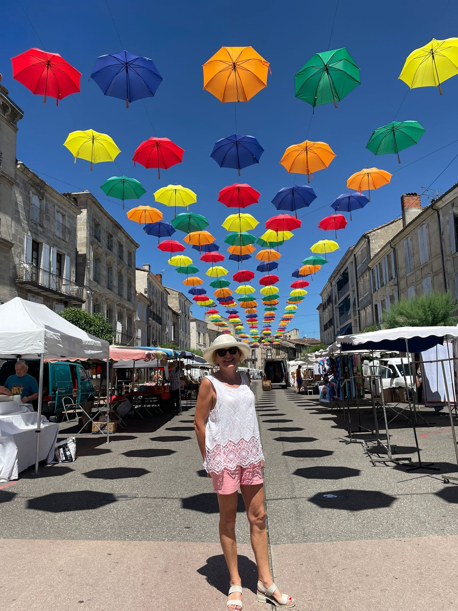 Gascony village market and vineyards